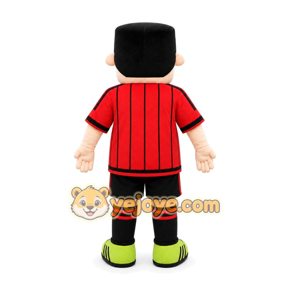 Red Striped Boy Mascot Costume Red Striped Boy Mascot Costume