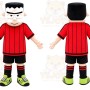Red Striped Boy Mascot Costume