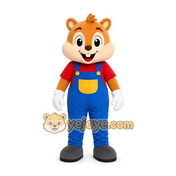 Chipmunk Overalls Mascot Costume
