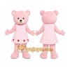 Pink Teddy Bear Dress Mascot Costume Pink Teddy Bear Dress Mascot Costume