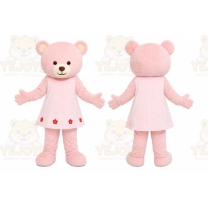 Pink Teddy Bear Dress Mascot Costume