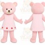 Pink Teddy Bear Dress Mascot Costume