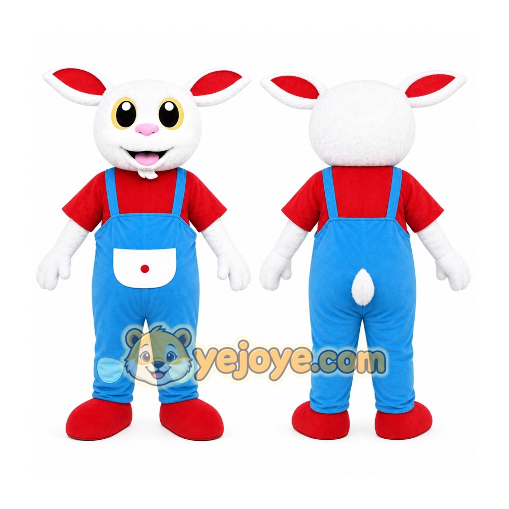Red Overalls Bug Mascot Costume Red Overalls Bug Mascot Costume