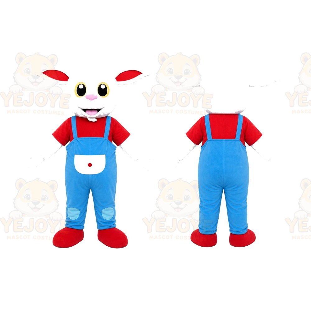 Red Overalls Bug Mascot Costume
