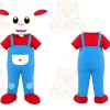 Red Overalls Bug Mascot Costume