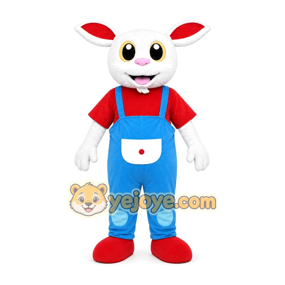 Red Overalls Bug Mascot Costume Red Overalls Bug Mascot Costume