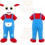 Red Overalls Bug Mascot Costume