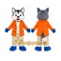 Gray Wolf Orange Coat Mascot Costume