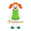 Orange Hair Girl Mascot Costume Orange Hair Girl Mascot Costume