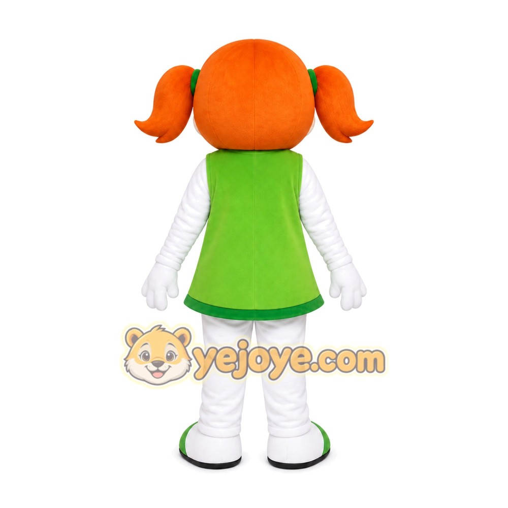 Orange Hair Girl Mascot Costume Orange Hair Girl Mascot Costume