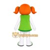 Orange Hair Girl Mascot Costume Orange Hair Girl Mascot Costume