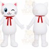 White Cat Scarf Mascot Costume
