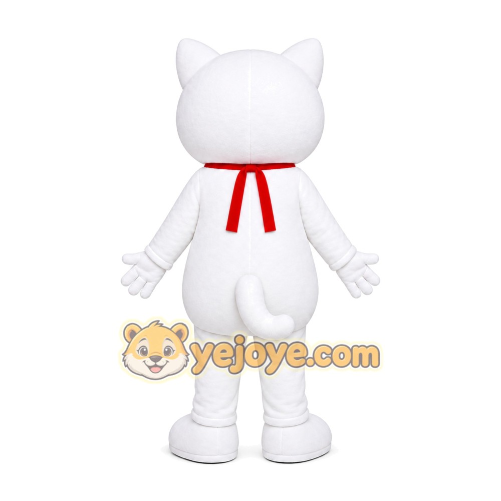 White Cat Scarf Mascot Costume White Cat Scarf Mascot Costume