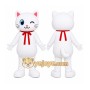 White Cat Scarf Mascot Costume