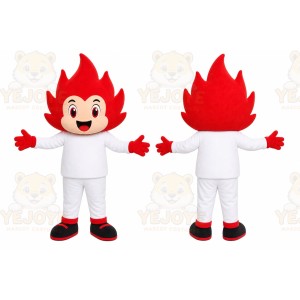 Red Flame Boy Mascot Costume