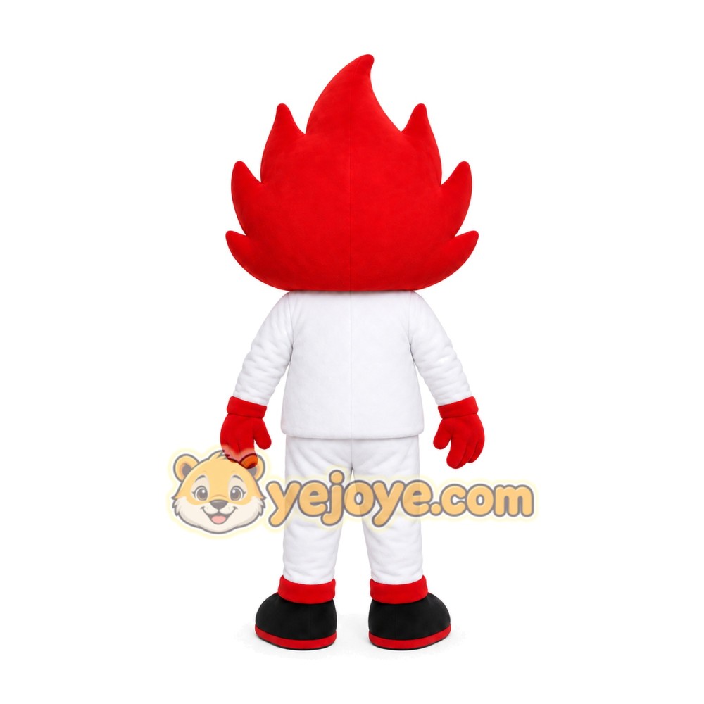 Red Flame Boy Mascot Costume