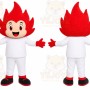 Red Flame Boy Mascot Costume