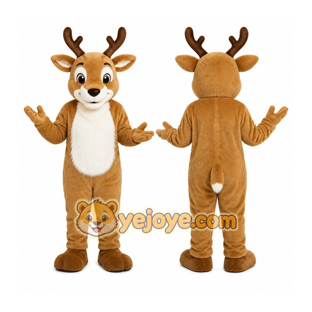 Brown Reindeer Mascot Costume Brown Reindeer Mascot Costume