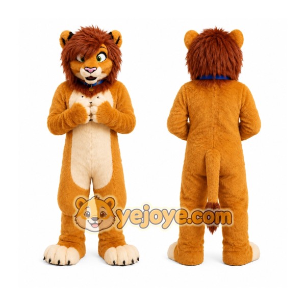 Tan Lion Mascot Costume