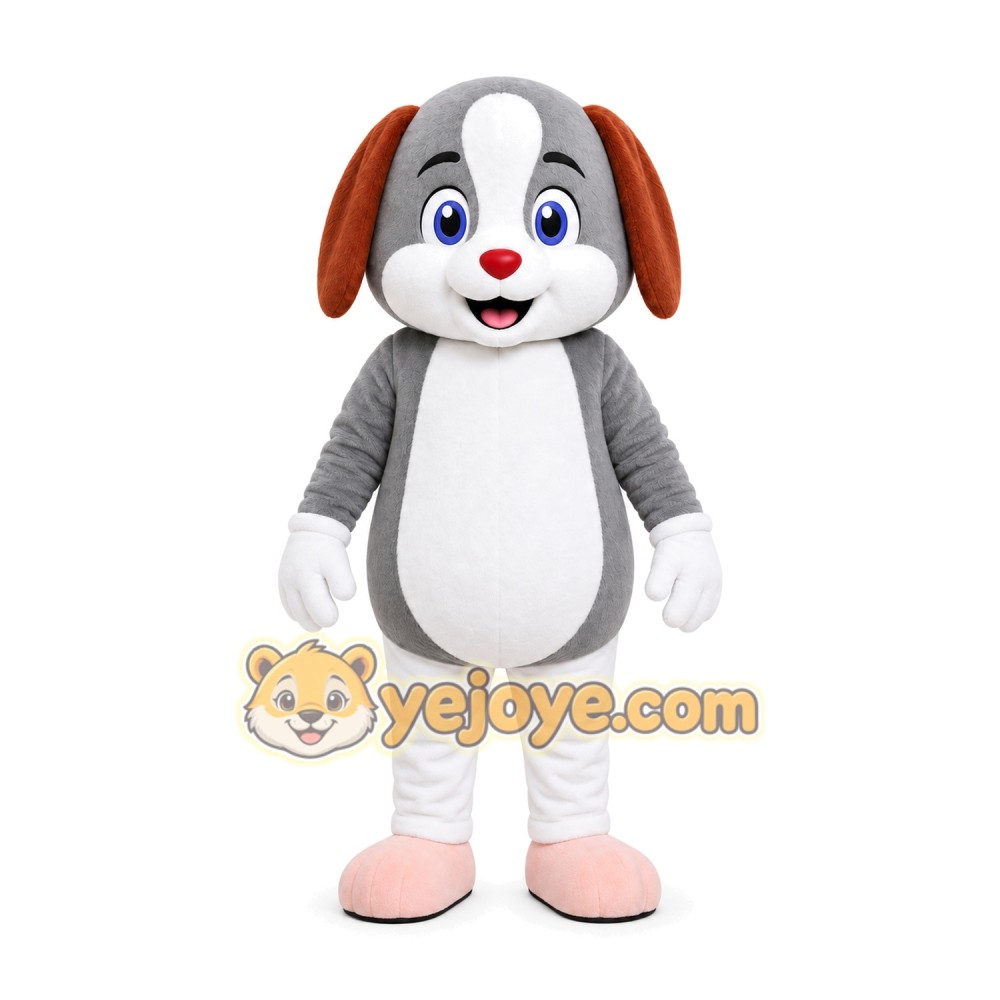 Gray Puppy Mascot Costume Gray Puppy Mascot Costume