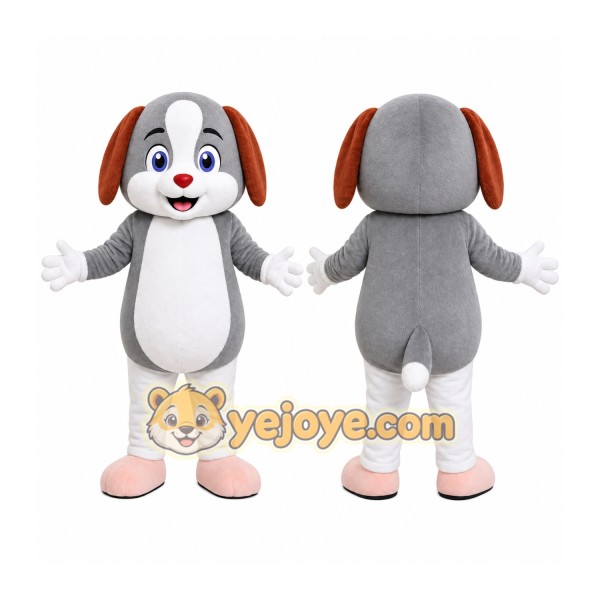 Gray Puppy Mascot Costume