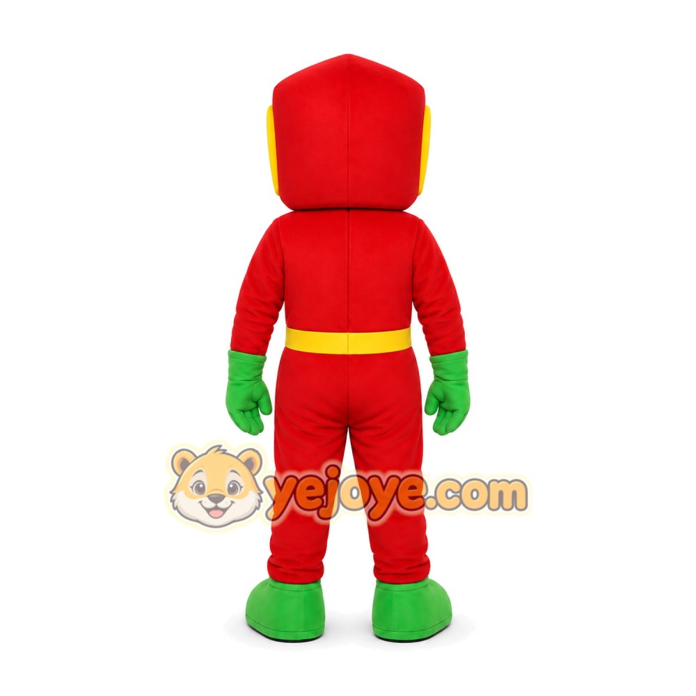Red Superhero Box Mascot Costume