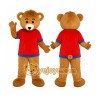 Brown Bear Red Shirt Mascot Costume Brown Bear Red Shirt Mascot Costume