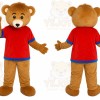 Brown Monkey Red Shirt Mascot Costume