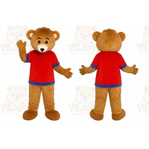 Brown Monkey Red Shirt Mascot Costume