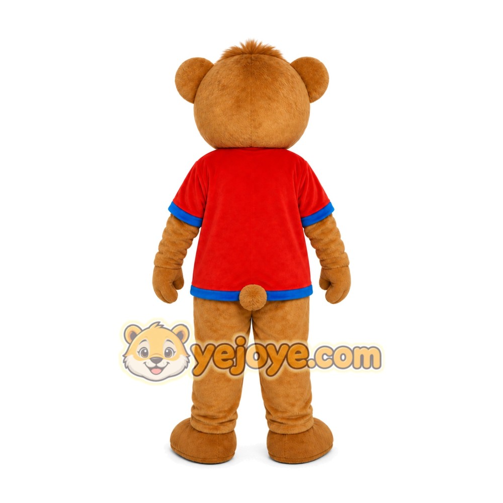 Brown Bear Red Shirt Mascot Costume Brown Bear Red Shirt Mascot Costume