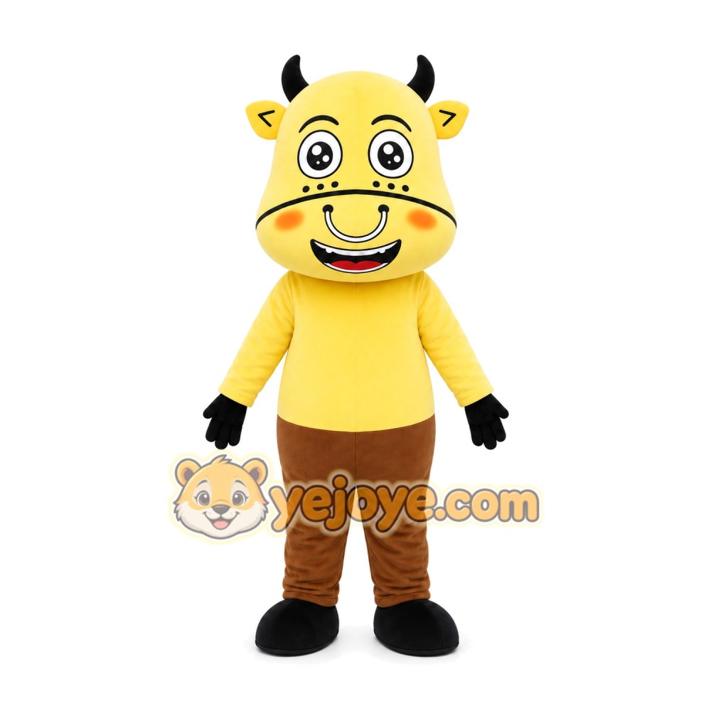 Yellow Cow Mascot Costume Yellow Cow Mascot Costume