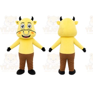 Yellow Cow Mascot Costume