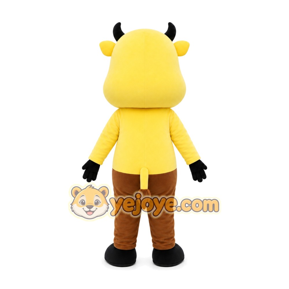Yellow Cow Mascot Costume Yellow Cow Mascot Costume