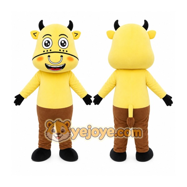 Yellow Cow Mascot Costume