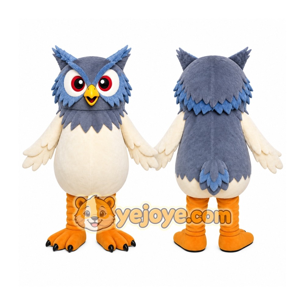 Gray Owl Mascot Costume Gray Owl Mascot Costume