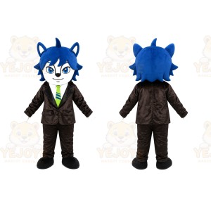 Blue Wolf Suit Mascot Costume