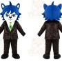 Blue Wolf Suit Mascot Costume