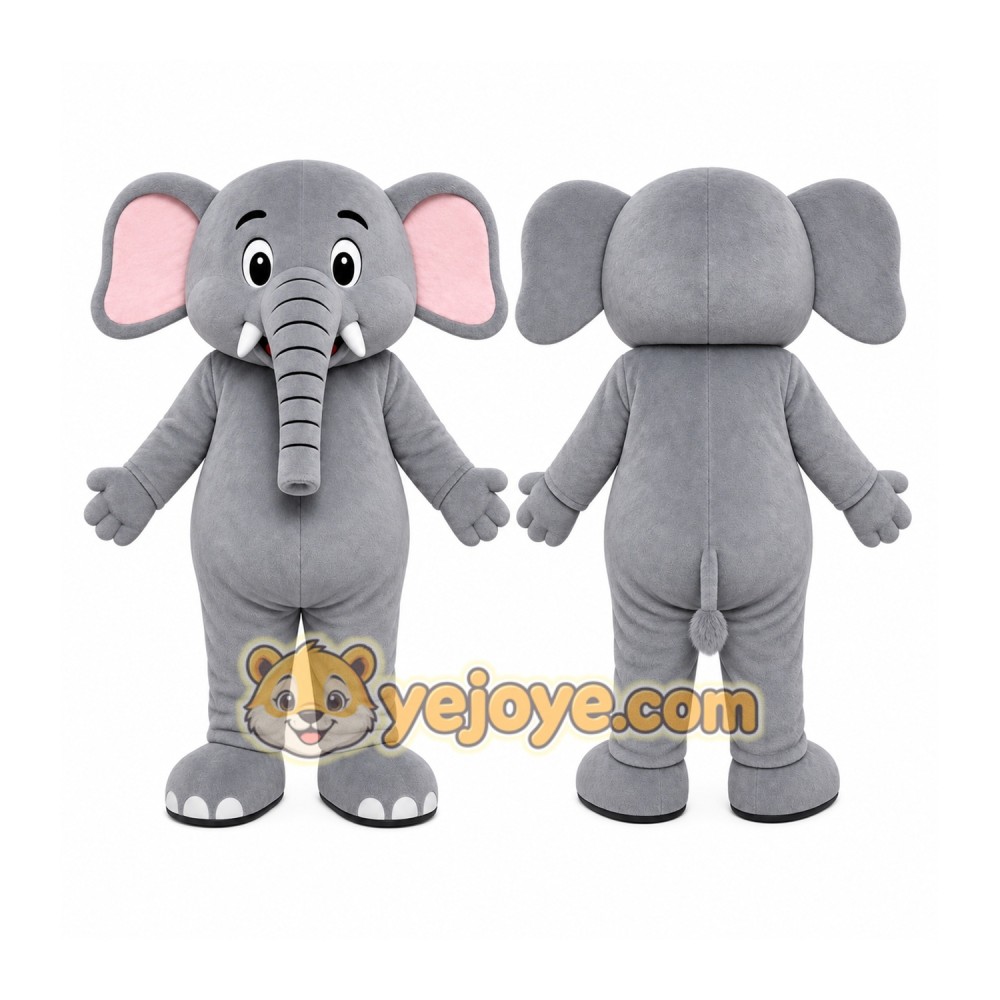 Gray Elephant Mascot Costume Gray Elephant Mascot Costume