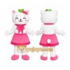 White Cat Pink Dress Mascot Costume White Cat Pink Dress Mascot Costume