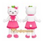White Cat Pink Dress Mascot Costume