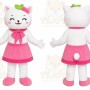White Cat Pink Dress Mascot Costume