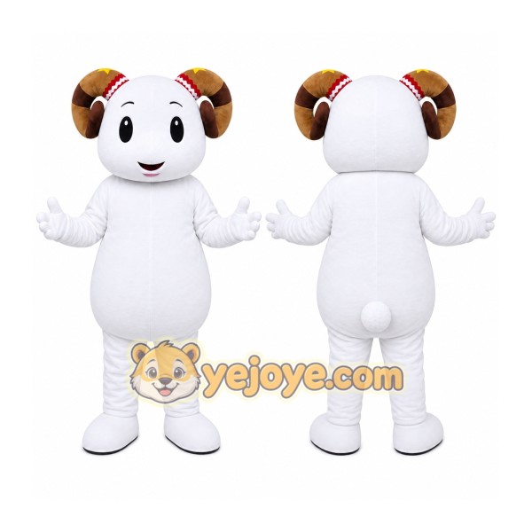 White Ram Mascot Costume