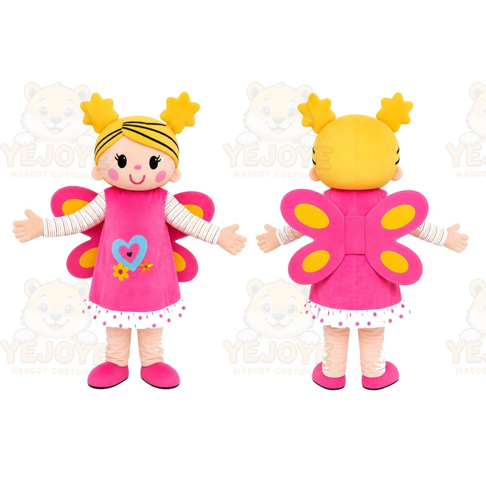 Pink Princess Girl Mascot Costume