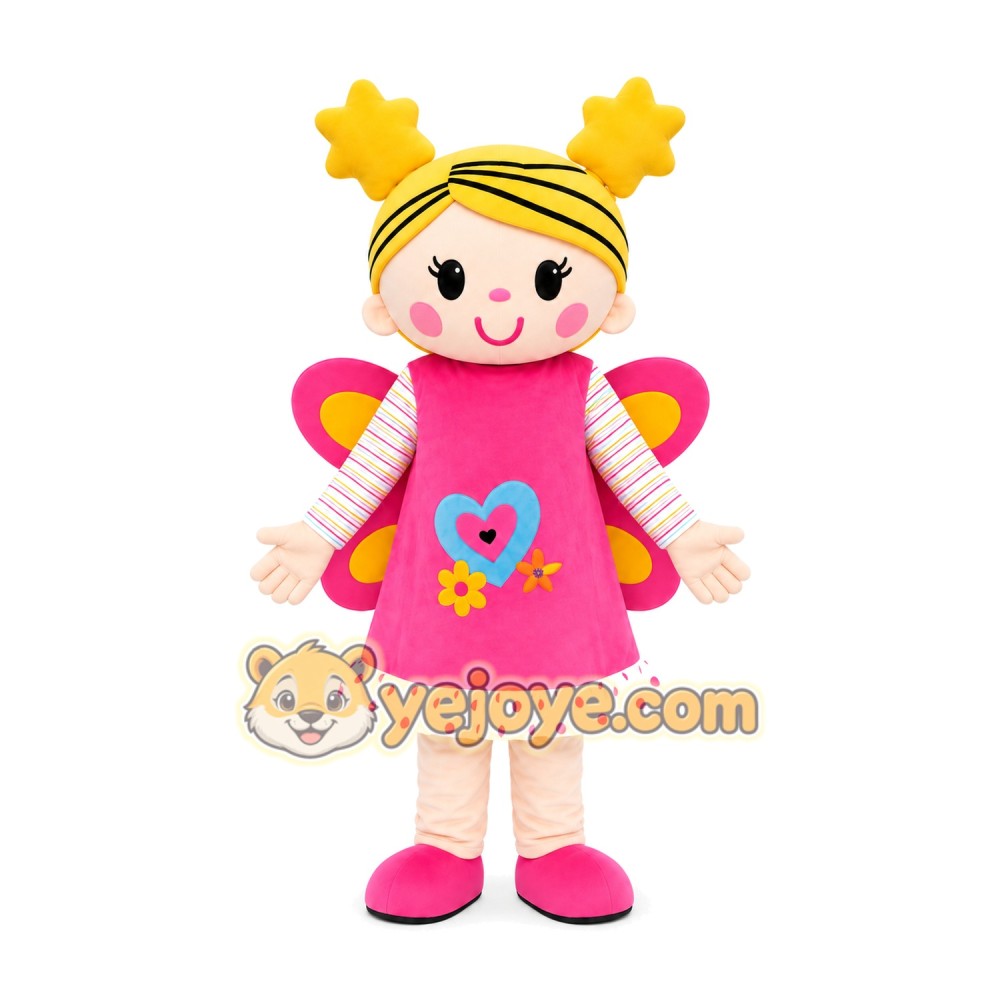 Pink Princess Girl Mascot Costume
