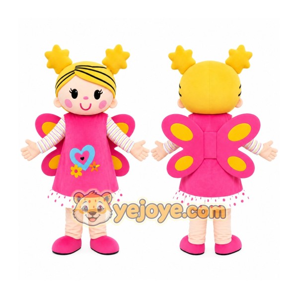 Pink Princess Girl Mascot Costume