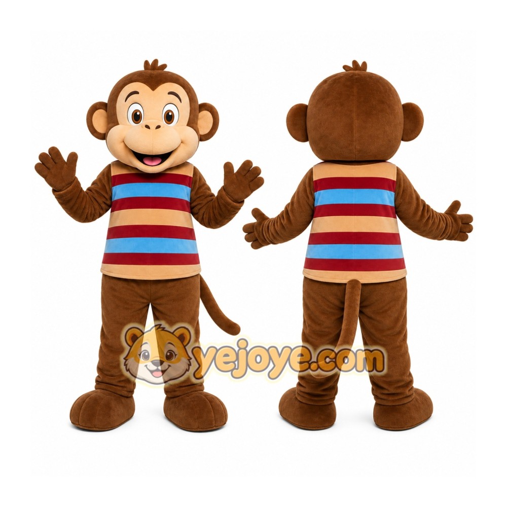 Striped Monkey Mascot Costume Striped Monkey Mascot Costume