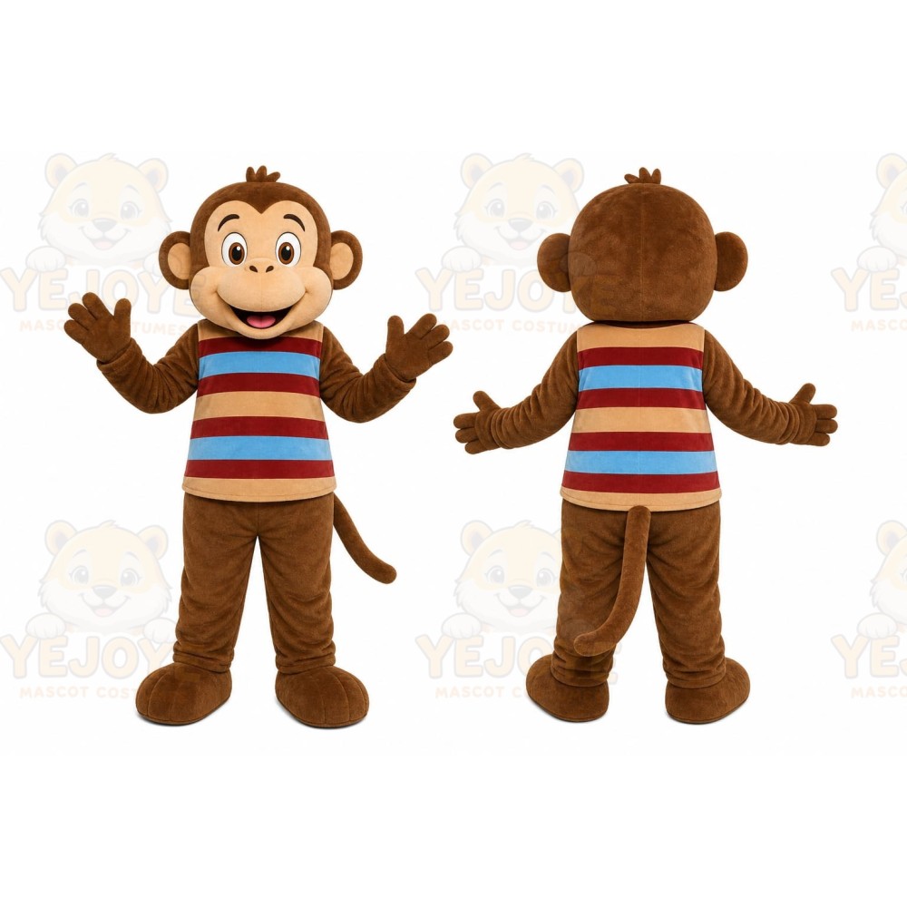 Striped Monkey Mascot Costume