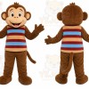 Striped Monkey Mascot Costume
