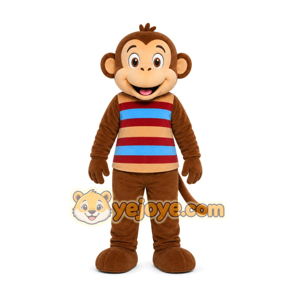 Striped Monkey Mascot Costume Striped Monkey Mascot Costume