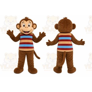 Striped Monkey Mascot Costume